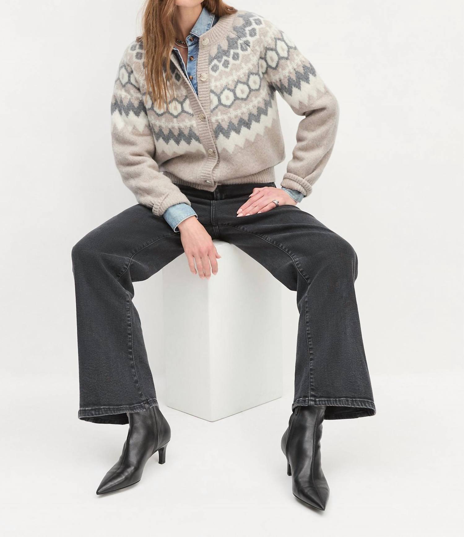Favorite Daughter Snowed In Cardigan in cardigan in shortbread fairisle 1 - women's cardigan - view 4