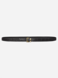 FRAME Women's Petite Croc Belt in black - women's accessory