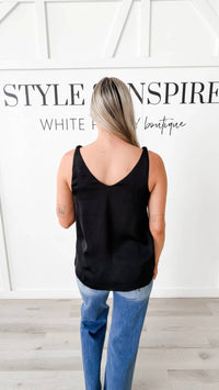 Naked Zebra - Ellie V-neck Tank With Accent Straps