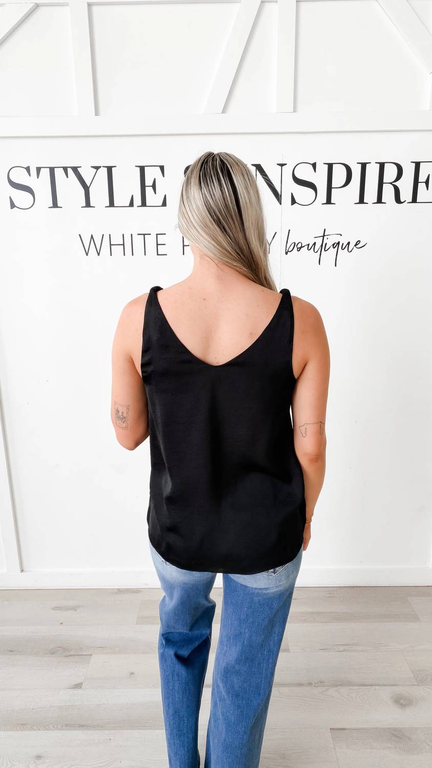 Naked Zebra - Ellie V-neck Tank With Accent Straps