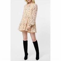 FRENCH CONNECTION Marina Silky Chiffon Mini Dress in ivory floral - women's dress