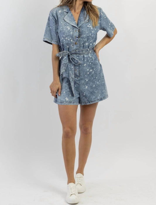 Davi & Dani - ART STUDIO SPOTTED DENIM ROMPER