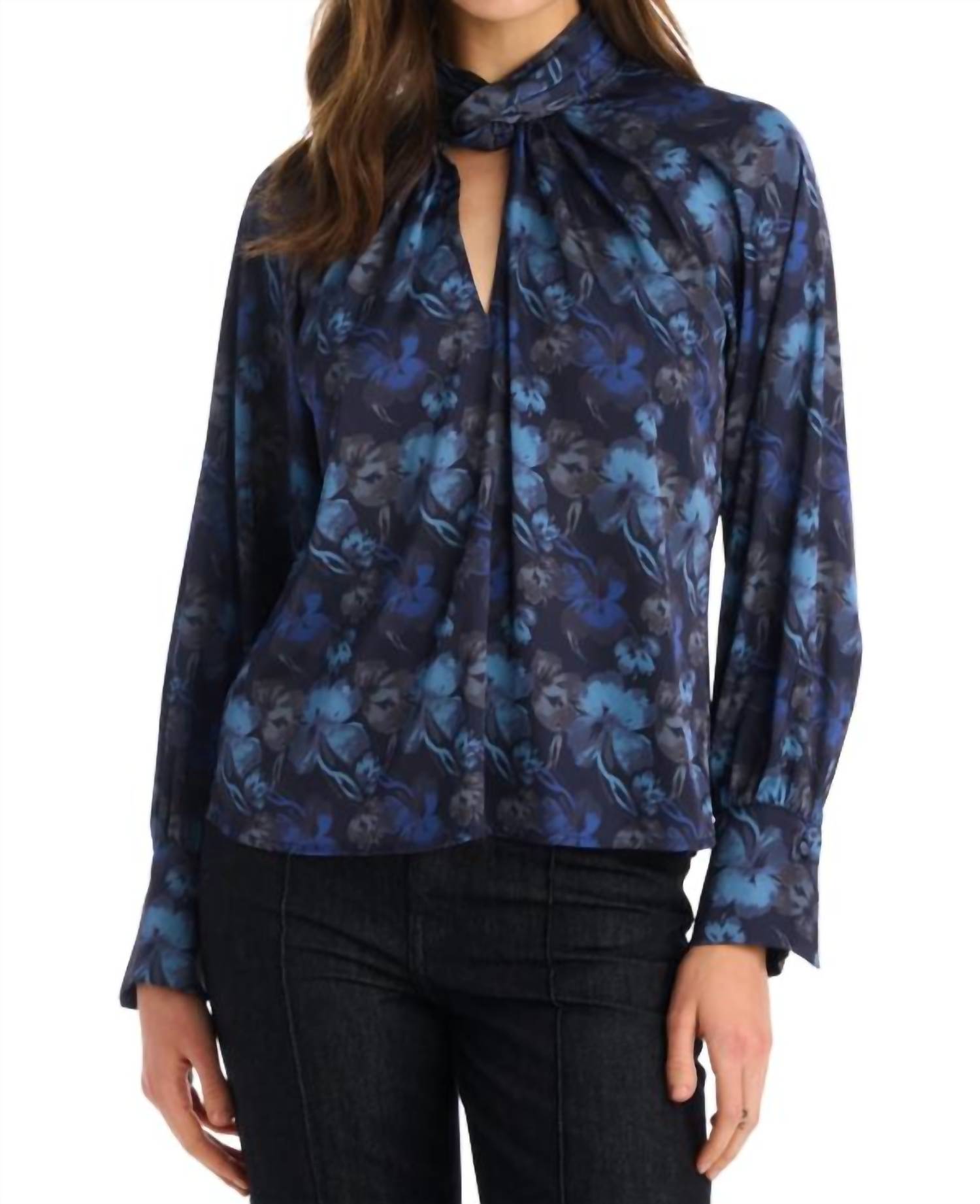 ALLISON NEW YORK Samantha Blouse in midnight floral - women's blouse
