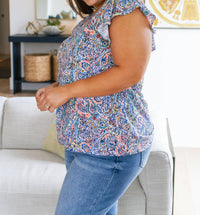 Haptics - Patient in Paisley Flutter Sleeve Top
