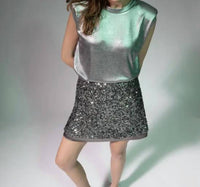 An'Ge - A Sequin Mini Skirt