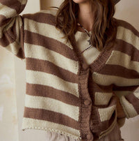 Lovlov - Striped Two Tone Cardigan
