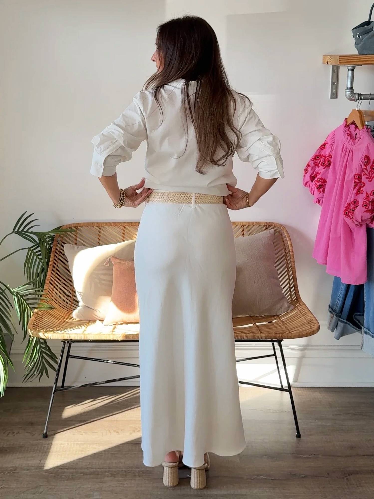 Current Air - Steph Linen Belted Midi Skirt