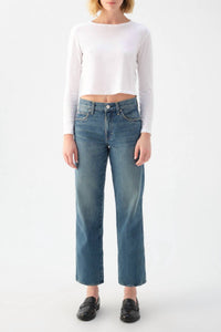 Amo - Billie Cropped Wide Leg Straight Jeans