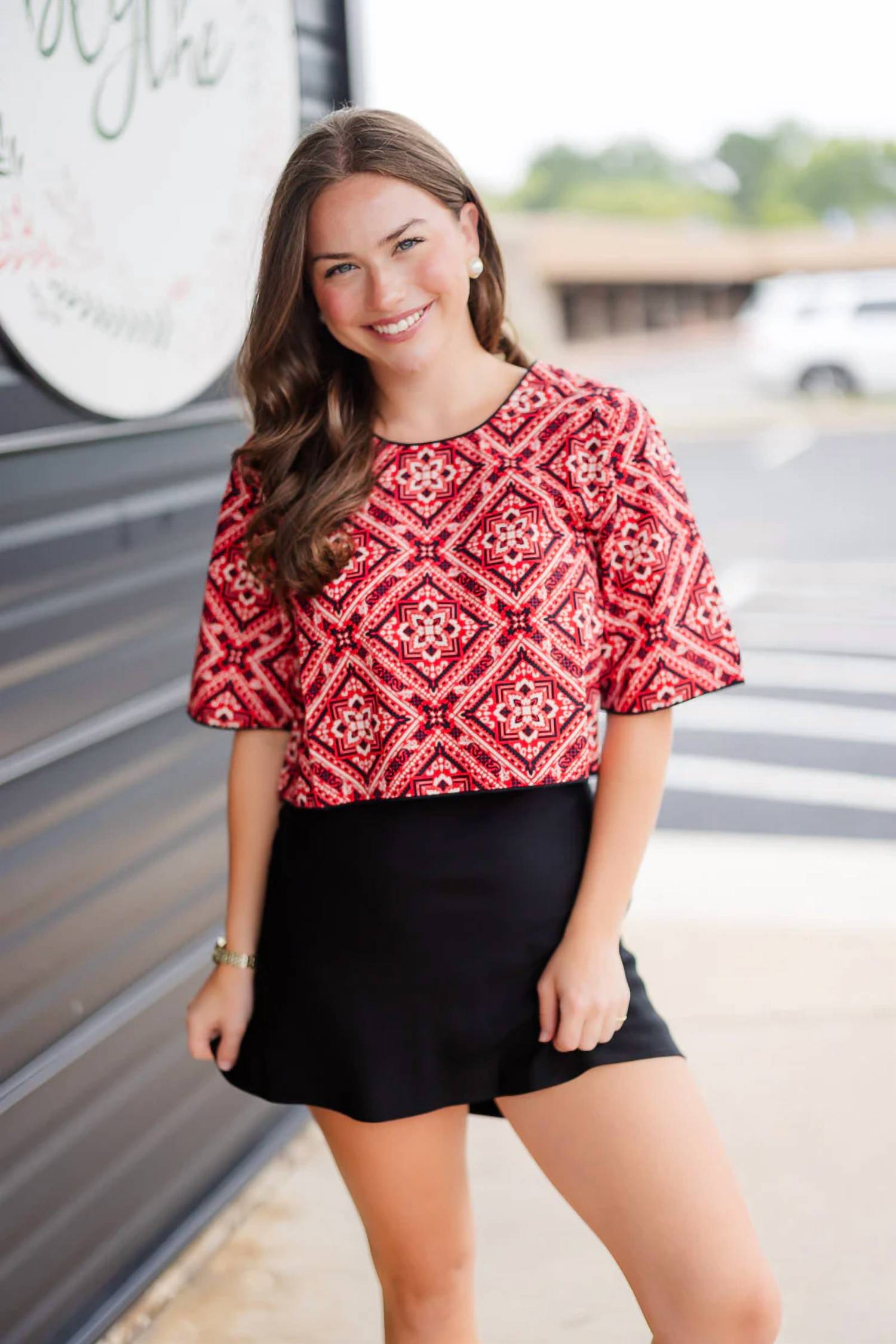 Never A Wallflower - Kristy Short Sleeve Crop Top