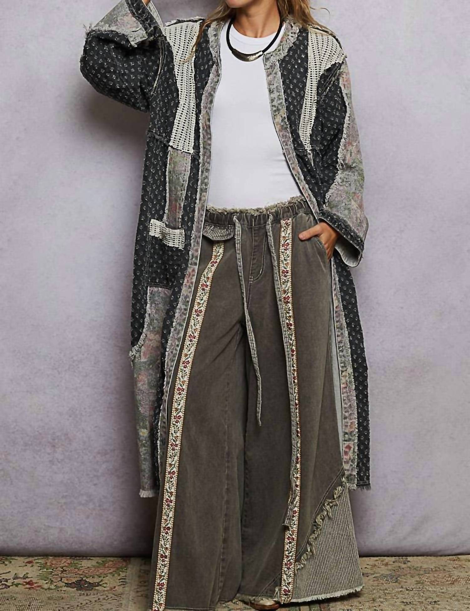 Pol - Maxi Length Open Cardigan