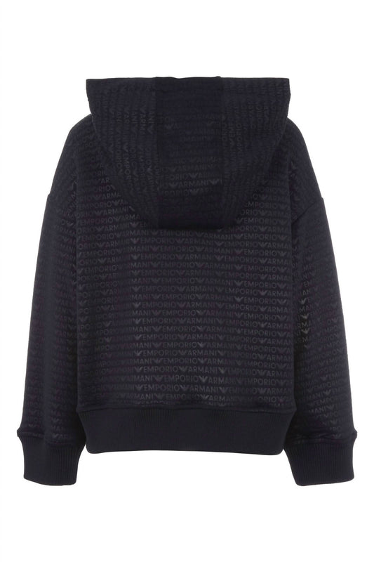 Armani - Boys Logo Print Button Up Hoodie