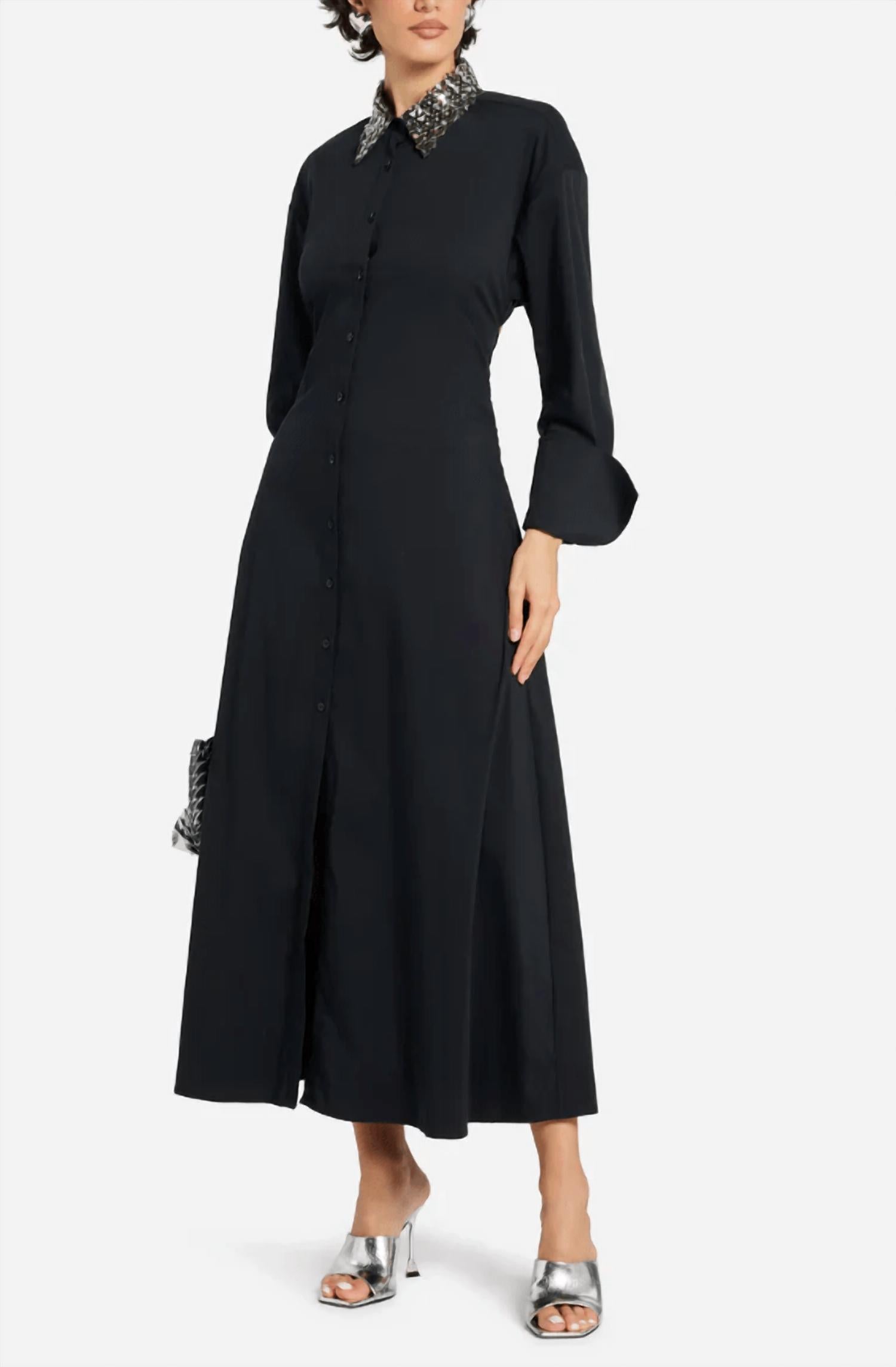 SIMON MILLER Loch Embellished Maxi Dress in black - women's dress