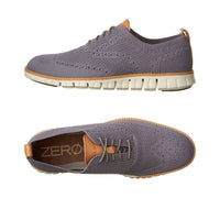 COLE HAAN Men's Zerogrand Stitchlite Oxford in ironstone - men's shoe - detail view