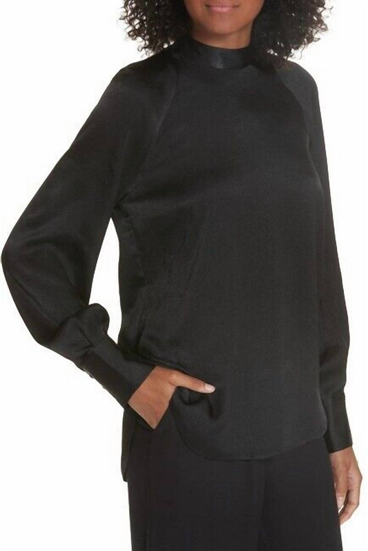 Equipment - Nash Hammered Satin Open Back Blouse