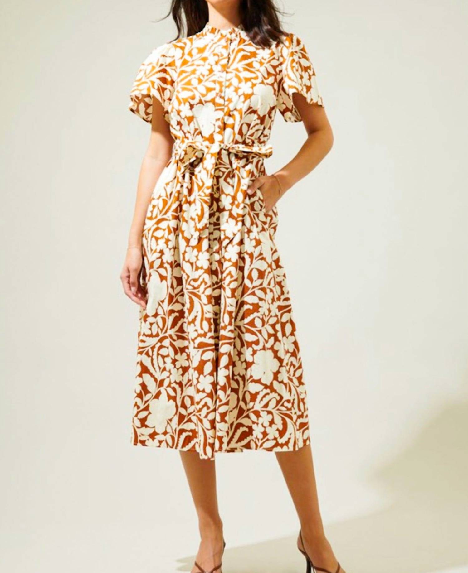 Sugarlips - Ayla Short Bell Sleeve Midi Dress