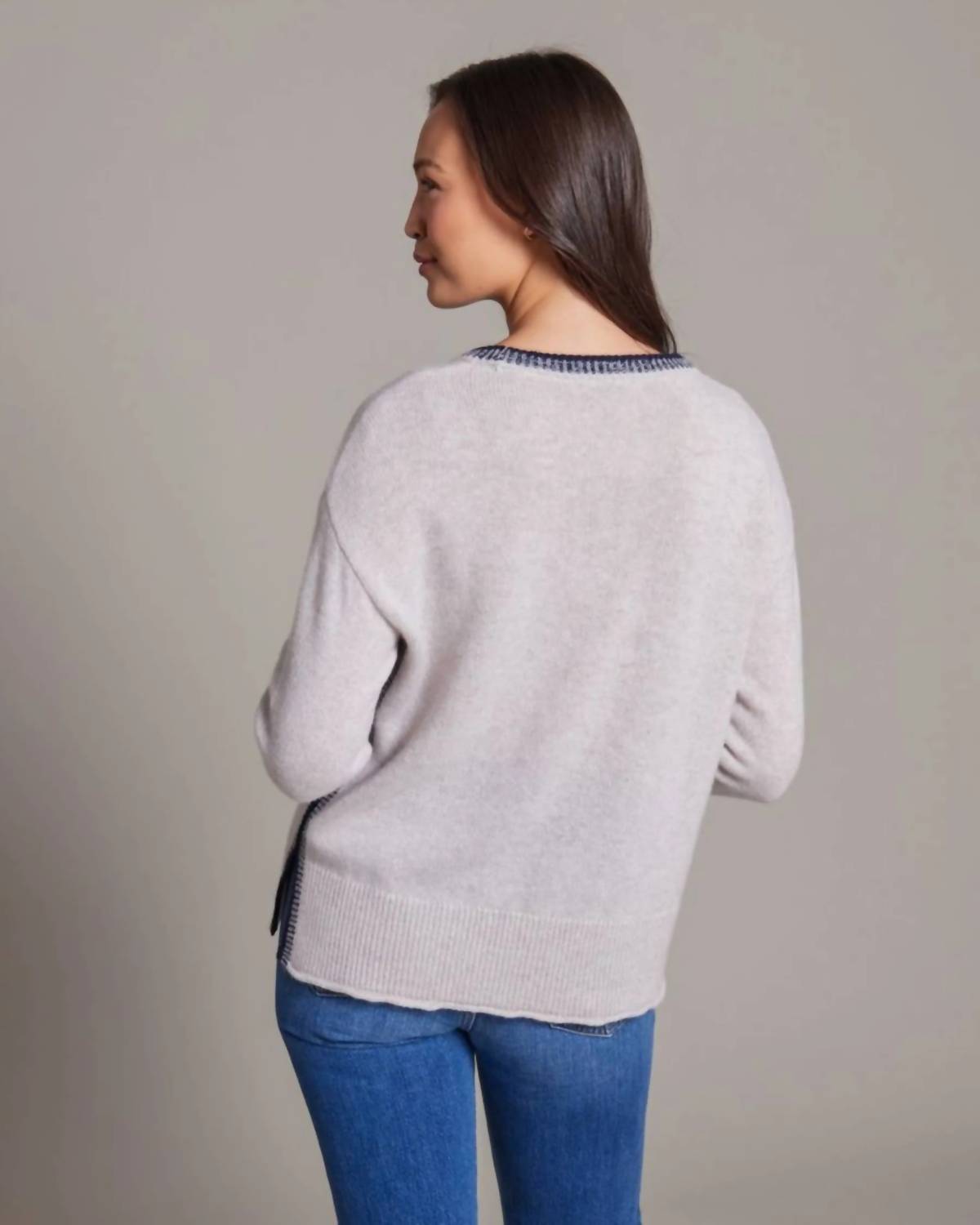 Alashan Cashmere - Kennedy Plaited Trim Crew Sweater