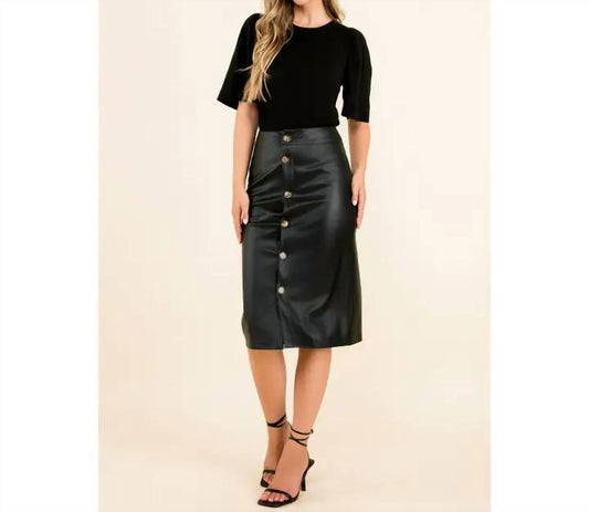 Thml - Milan Faux Leather Midi Skirt