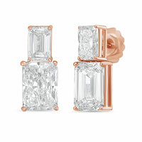 Diana M Jewels - Women's Emerald Lab-Grown Diamond Stud Earrings (10.00 Ct TCW) - Bold