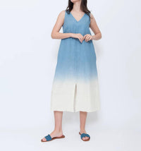 Blueberry - Sleeveless A-line Midi Dress