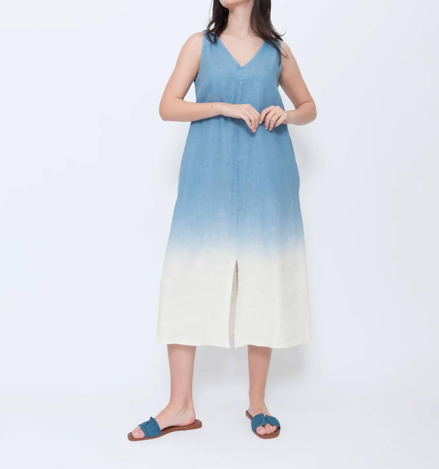 Blueberry - Sleeveless A-line Midi Dress