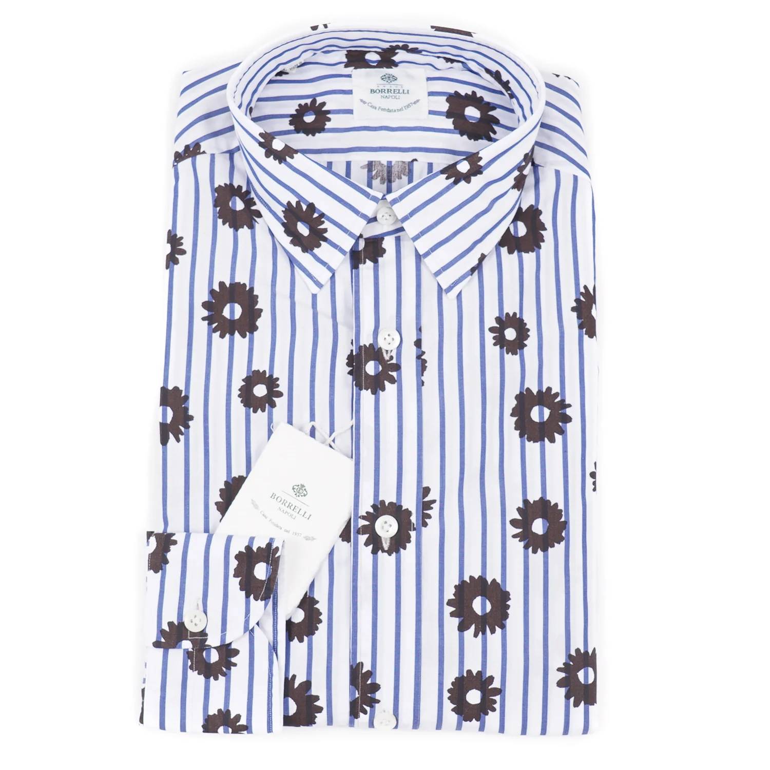 Luigi Borrelli Napoli - Men's Regular-fit Floral Cotton Shirt