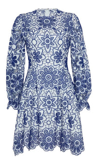 Lela Rose - Women's Floral Lace A-line Dress