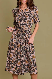 Gilli - Half-Sleeve Floral Midi Dress