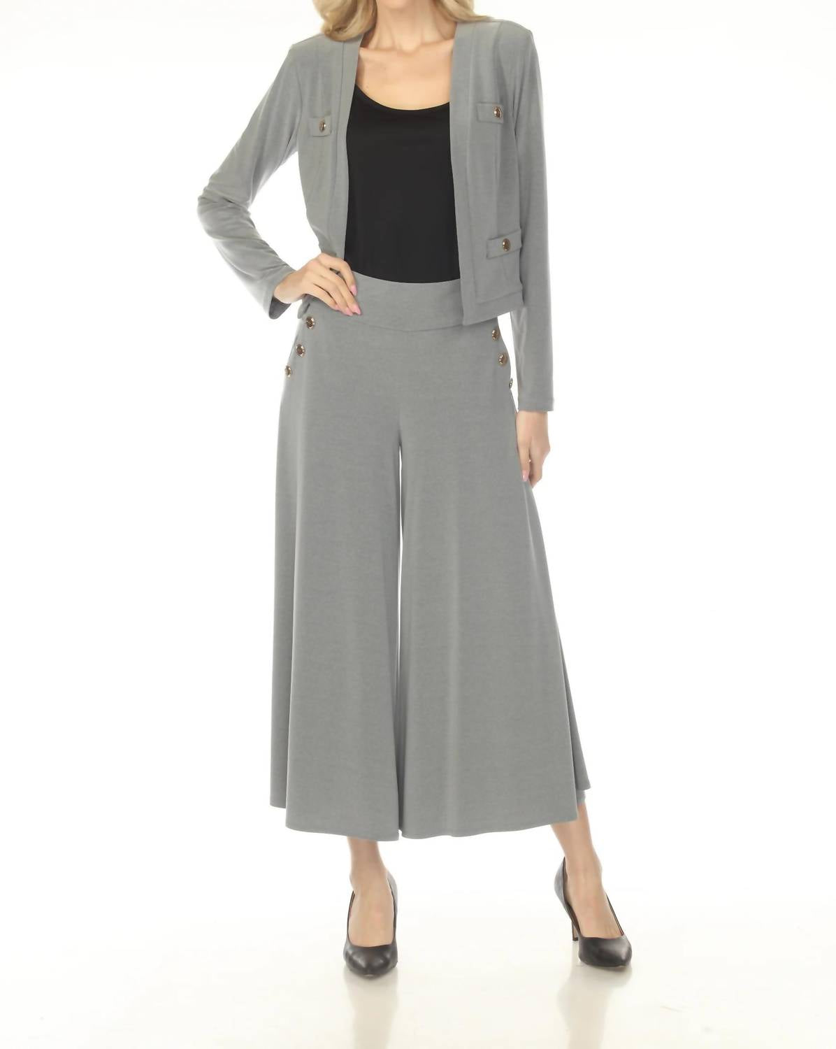Joseph Ribkoff - Open Front Long Sleeve Bolero Jacket