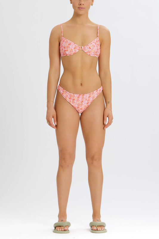 Something Navy - Floral Low Rise Bikini Bottoms