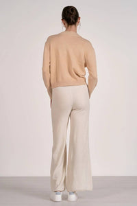 ELAN Mila Colorblock Sweater in beige - women's sweater - alternate view