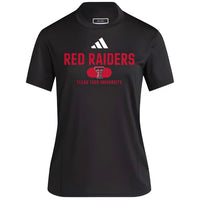 adidas Women's Texas Tech Red Raiders Designed To Train Tee in black - women's t-shirt