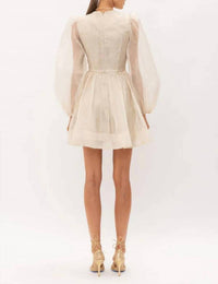 Sofie The Label - Romance Bow Lurex Organza Mini Dress With Bow Details