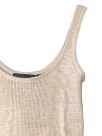 Brandon Maxwell - Phoebe Knit Tank With Ruffle Hem Oatmeal