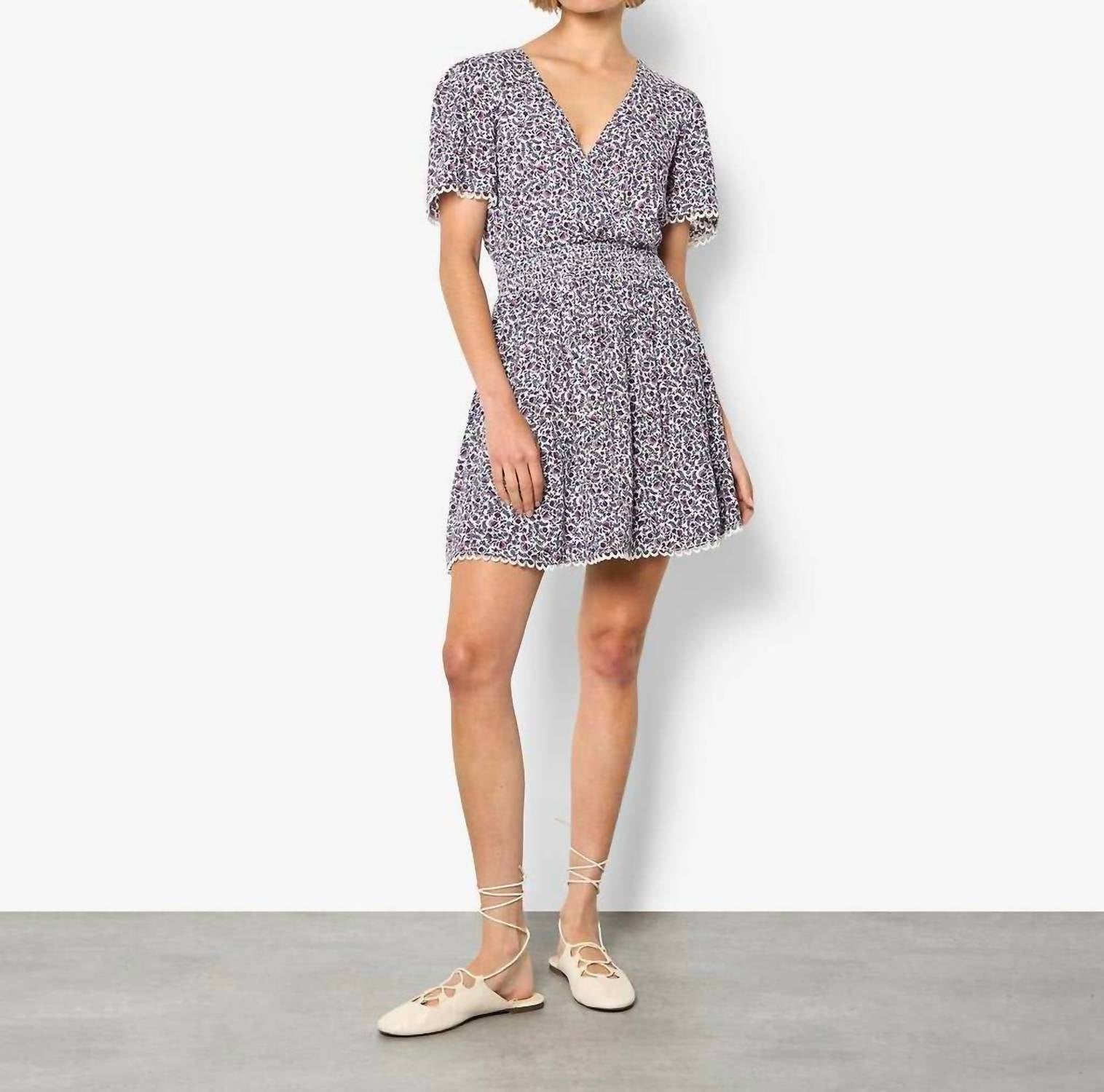 APRICOT Ditsy Print Dress in purple - women's dress - alternate view