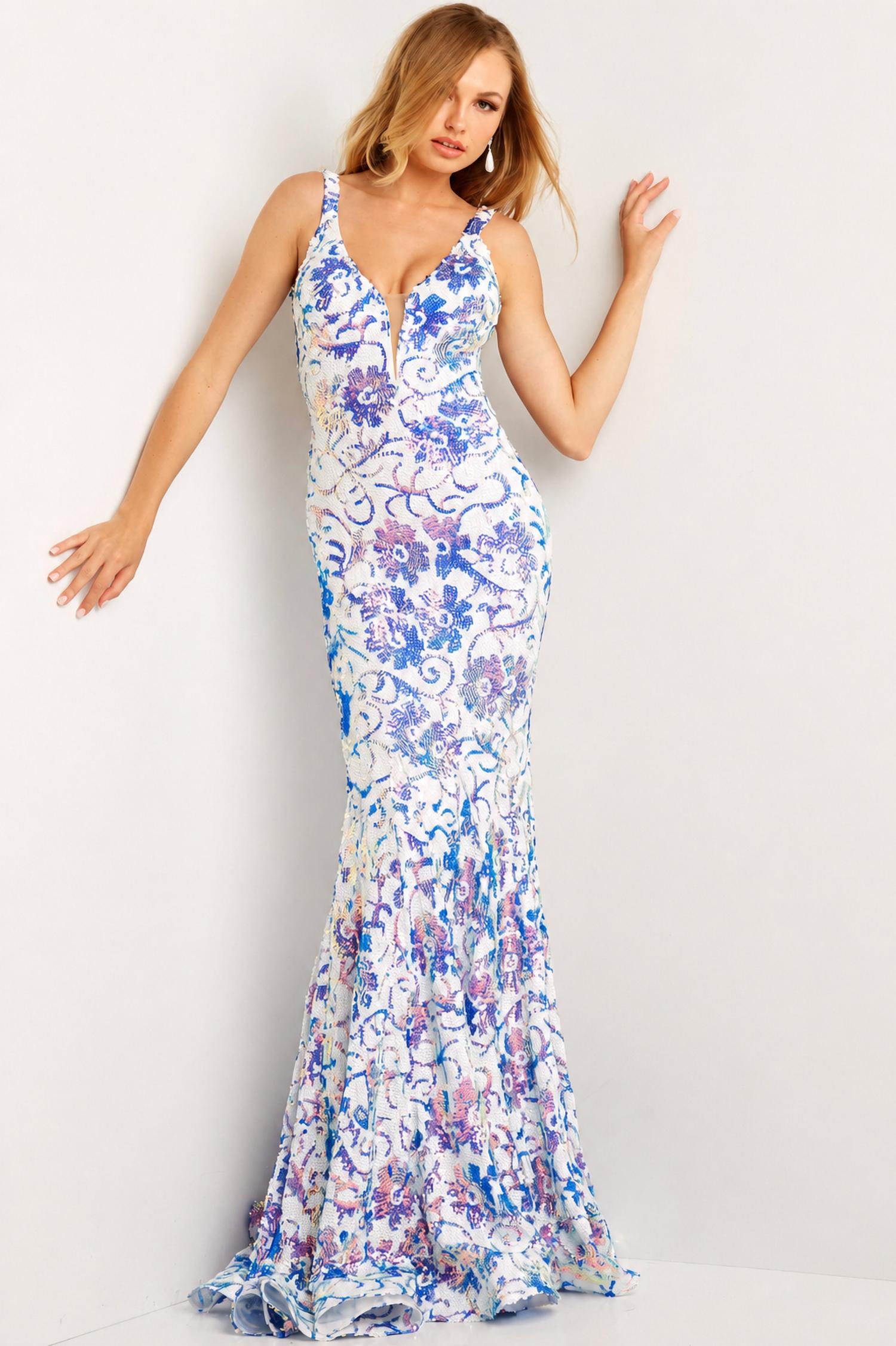 Jovani - Sequin Fitted Gown