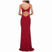 La Femme - Ruched Jersey Trumpet Gown