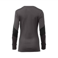 MIZUNO Women's Breath Thermo Base Layer Long Sleeve Top in magnet black - women's long sleeve top - detail view