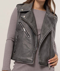 Hyfve - Washed Moto Vest