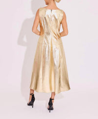 Alden Adair Selena Midi Dress in gold - women's dress - detail view