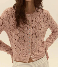 DELUC Cerdena Cardigan in pink - women's cardigan - alternate view