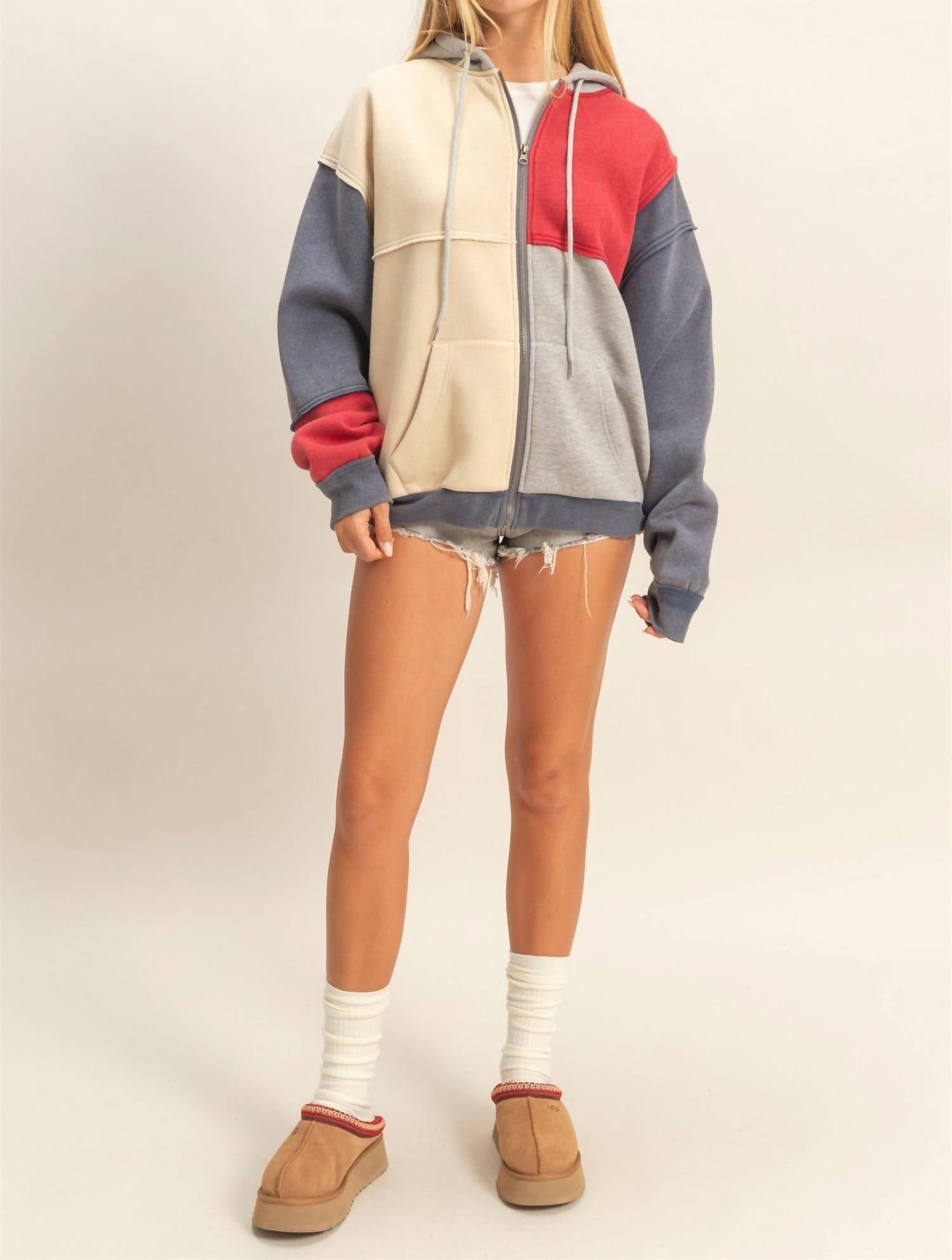 Hyfve - Mineral Washed Colorblock Jacket