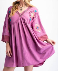 Easel - Embroidered Mini Dress