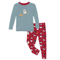 Kickee - Kids' Graphic Tee Long Sleeve Pajama Set