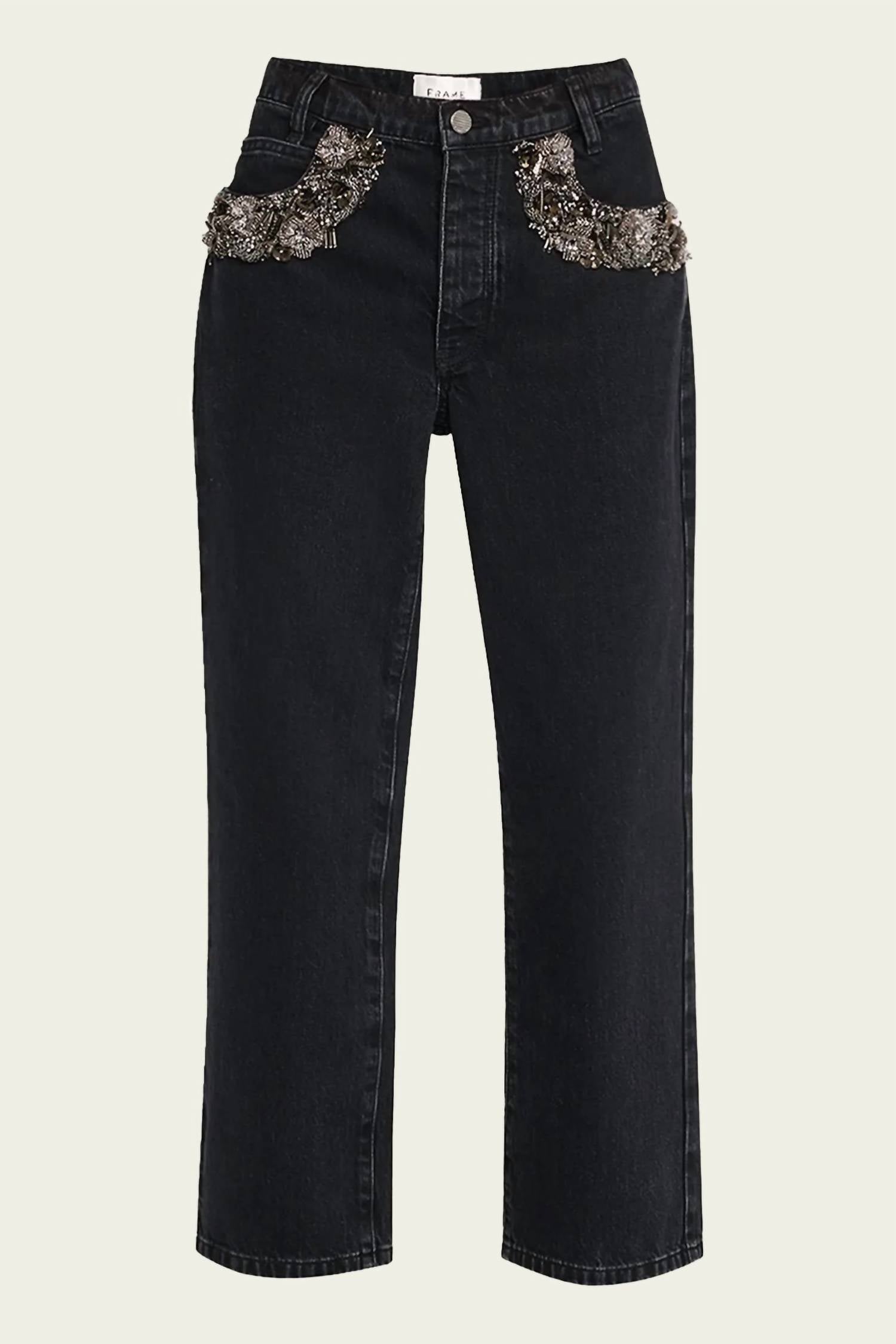 Frame - Atelier Beaded Straight Jeans