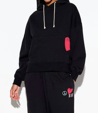SPIRITUAL GANGSTER Power Of Love Malibu Hoodie in black - women's top - detail view