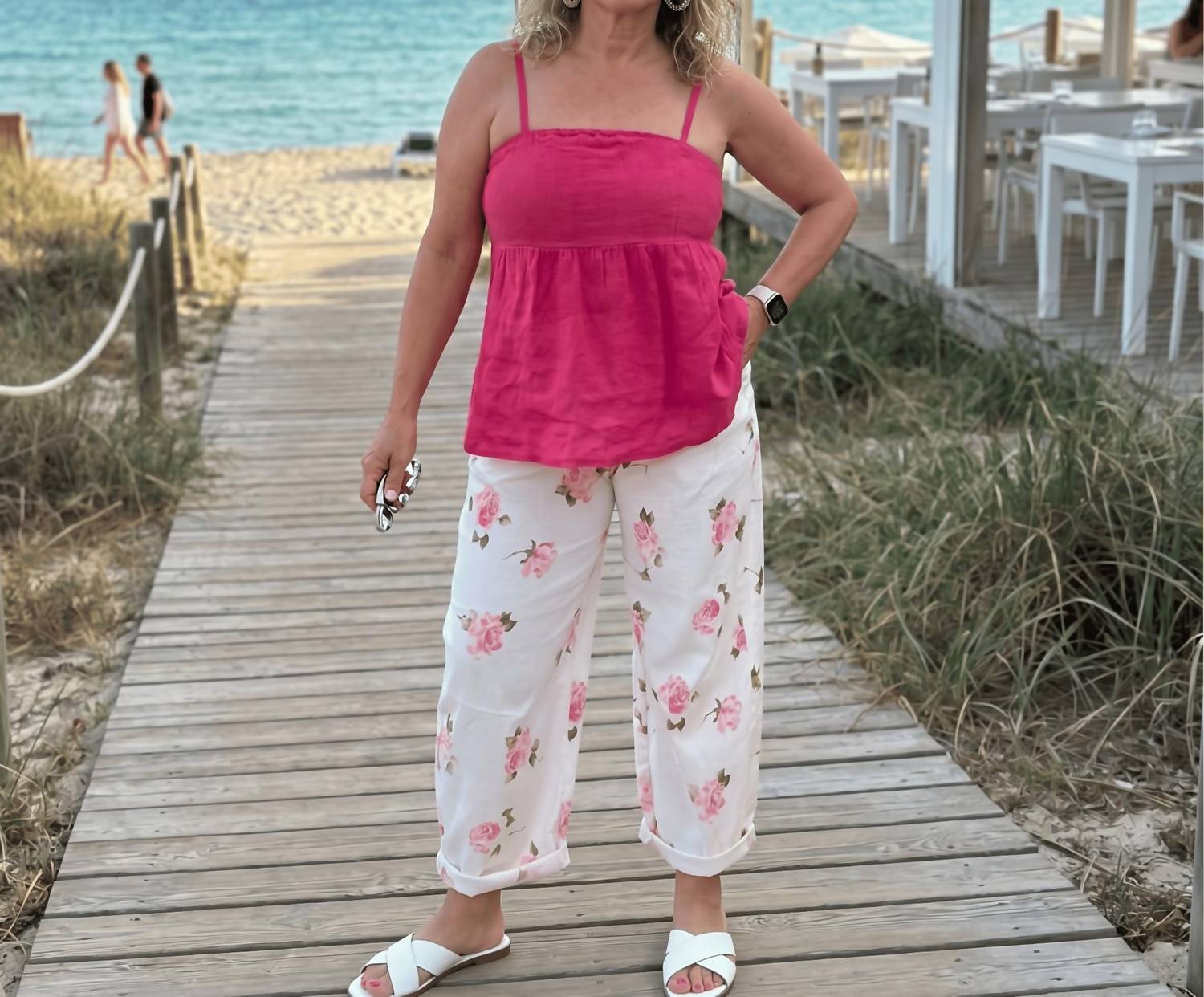 Made In Italy - La Vie En Rose Wide Leg Italian Magic Pants