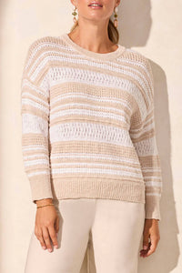 Tribal - 3/4 Sleeve Scoop Neck Sweater