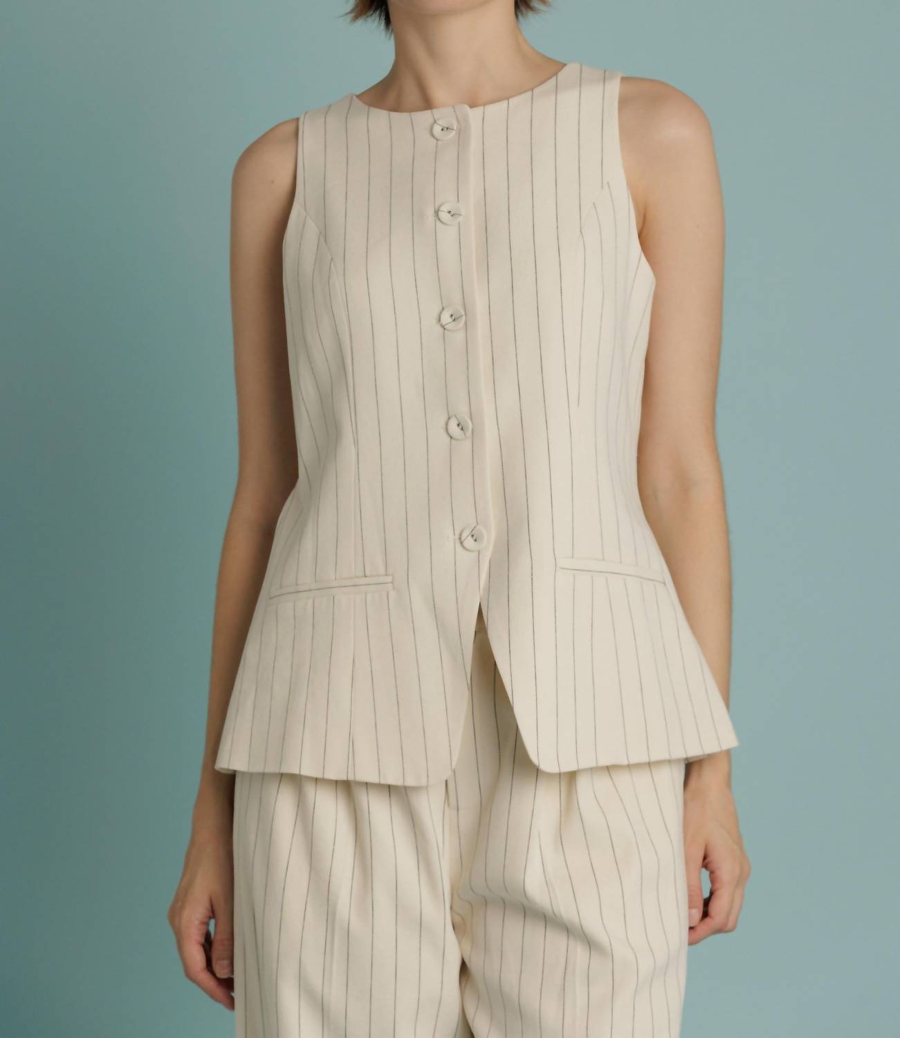 Aureum - Striped Tailored Vest