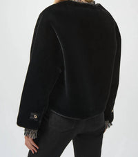 Joseph Ribkoff - Faux Fur Crew Neck Boxy Jacket