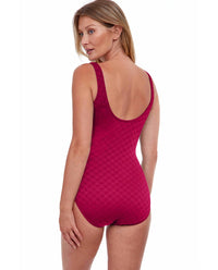 Gottex - Textured Full Coverage V-Neck Surplice One Piece Swimsuit